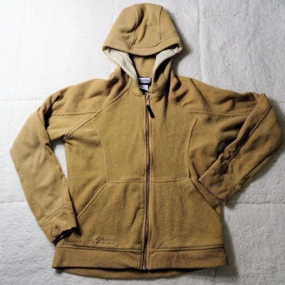 Columbia Tan Fleece Full Zip Jacket Size Large